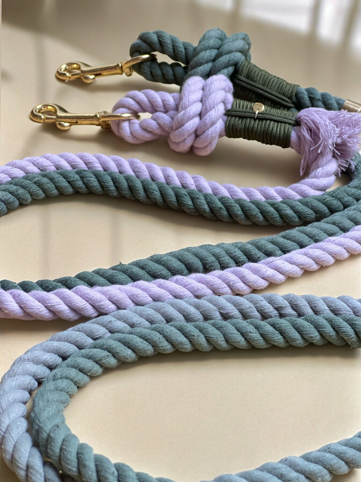 rope cotton green purple